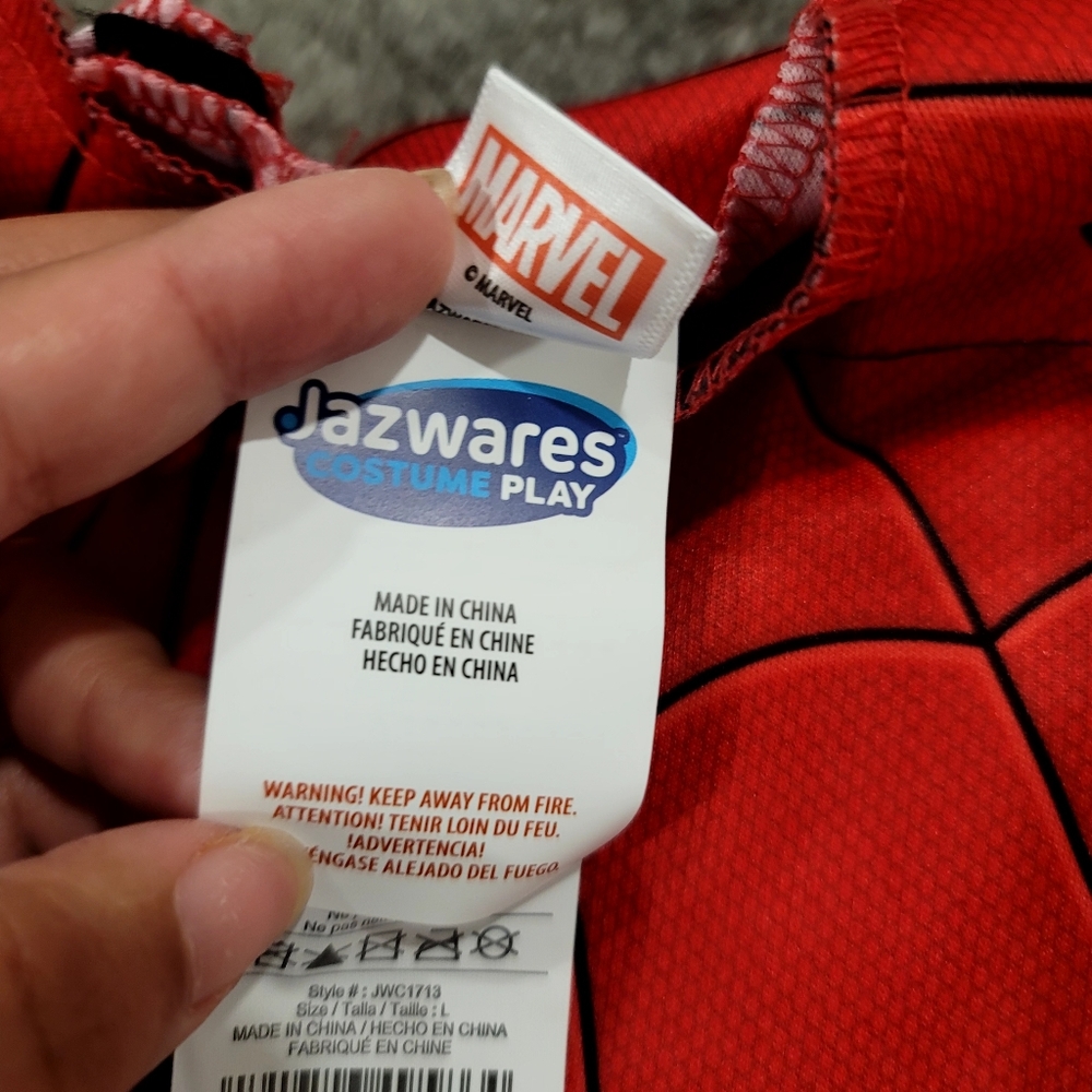 New JAZWARES Marvel Spider-Man Child Costume Suit And Mask Size Large 12-14 - Picture 3 of 16